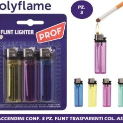 Accendini Conf. 3 Pz. Flint Trasp. Color 41009474