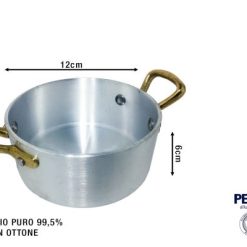 Casseruola A Servire Profess. Cm.12 Maniglie Ottone