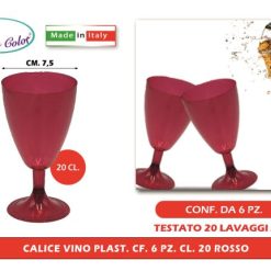 CALICE VINO PLAST. CF.6 PZ. CL.20 ROSSO