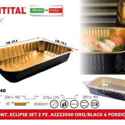 Cont. Eclipse Set 2 Pz. As222040 Oro/Black 6 Porzioni