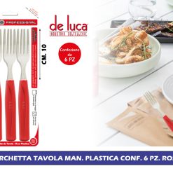 Forchetta Tavola Man. Plastica Conf. 6 Pz. Rosso - immagine 2