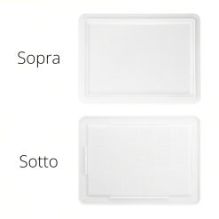 Coperchio per Cassetta Service 40x30 cm Bianco Resistente Impilabile Polietilene Alimentare Lavabile in Lavastoviglie - immagine 3