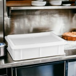 Coperchio per Cassetta Service 40x30 cm Bianco Resistente Impilabile Polietilene Alimentare Lavabile in Lavastoviglie - immagine 6