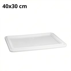 Coperchio per Cassetta Service 40x30 cm Bianco Resistente Impilabile Polietilene Alimentare Lavabile in Lavastoviglie - immagine 7