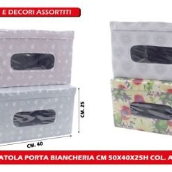 Scatola P/Biancheria Cm.50X40X25H Col. Ass.