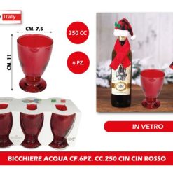Bicchiere Acqua Cf.6Pz. Cc.250 Cin Cin Rosso