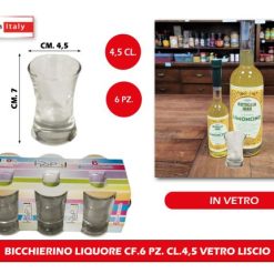 Bicchierino Liquore Cf.6 Pz. Cl.4,5 Vetro Liscio