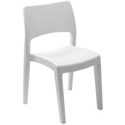 Progarden Sedia per Esterni Bar Smontabile ed Impilabile Klik Klak Sedia da Giardino Scomponibile Bianca 51x50x82h cm