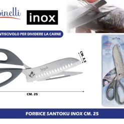 Forbice santoku inox cm 25 denti antiscivoli per tranciare la carne, pesce