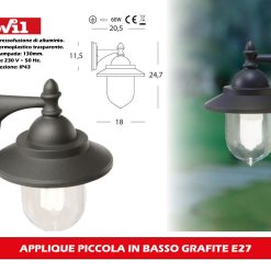 Applique Piccola In Basso Grafite E27