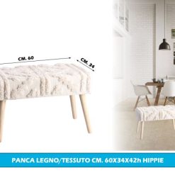Panca Legno/Tessuto Cm.60X34X42H Hippie
