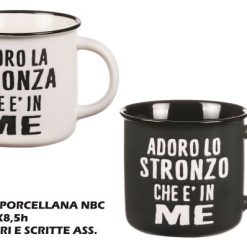 Tazza Porcellana Nbc Cm.9,5X8,5H 2 Col.