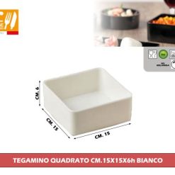 Tegamino Quadrato Cm.15X15X6H Bianco