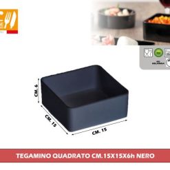 Tegamino Quadrato Cm.15X15X6H Nero