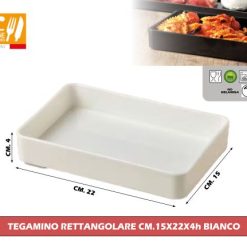 Tegamino Rettangolare Cm.15X22X4H Bianco