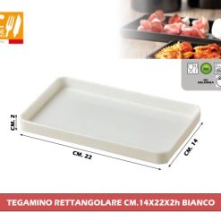 Tegamino Rettangolare Cm.14X22X2H Bianco