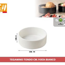 Tegamino Tondo Cm.14X5H Bianco