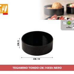 Tegamino Tondo Cm.14X5H Nero