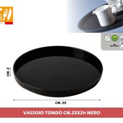 Vassoio Tondo Cm.25X2H Nero