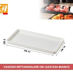 Vassoio Rettangolare Cm.16X31X2H Bianco