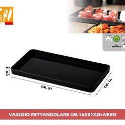 Vassoio Rettangolare Cm.16X31X2H Nero
