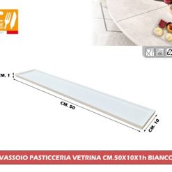 Vassoio Pasticceria Vetrina Cm.50X10X1H Bianco