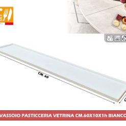 Vassoio Pasticceria Vetrina Cm.60X10X1H Bianco