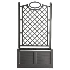 Sicignano | Fioriera Separé con Spalliera, Resistente - Divisorio Giardini Terrazze Balconi - Dividere Spazi Interni - 80x42x150 cm, 120 lt (Ferro Battuto)