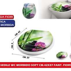 Sedile Wc Morbido Soft Cm.42X37 Fant. Fiori