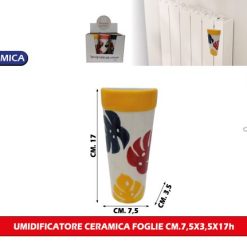 Umidificatore Ceramica Foglie Cm.7,5X3,5X17H