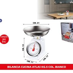 Bilancia Cucina Atlas Metallo Kg.5 Col. Bianco
