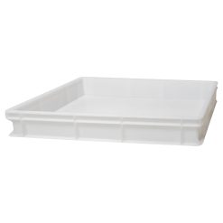 Sicignano | Vaschetta Cassetta Service per Impasti 60x40x10h cm con Fondo e Pareti Chiuse, Capacità 19 litri, Impilabile, Bianco, Polietilene Alimentare Lavabile in Lavastoviglie