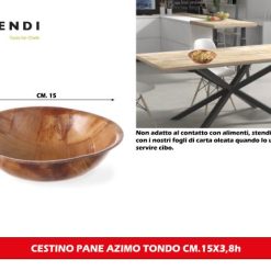 Cestino Pane Azimo Tondo Cm.15X3,8H