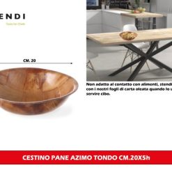 Cestino Pane Azimo Tondo Cm.20X5H