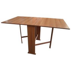 Sicignano | Tavolo Consolle Susanna, Struttura e Piani in Formica, Gambe in Faggio, A78xL75xP140 cm, Richiudibile, Pieghevole - Ideale per Piccoli Spazi, Scrivania, Salotto (Noce)
