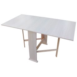 Sicignano | Tavolo Consolle Susanna, Struttura e Piani in Formica, Gambe in Faggio, A78xL75xP140 cm, Richiudibile, Pieghevole - Ideale per Piccoli Spazi, Scrivania, Salotto (Rovere Sbiancato)