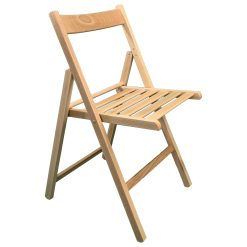 Sicignano | Sedia Pieghevole Classica Richiudibile Compatta in Legno di Faggio Naturale 43x49x79h cm - Comoda Facile da Portare, Campeggio Giardino Spiaggia Terrazzo Balcone, Made in Italy