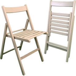 Sicignano | Set 2 Sedie Pieghevoli Classiche Richiudibili Compatte in Legno di Faggio Tortora 43x49x79h cm - Comode Facili da Portare, Campeggio Giardino Spiaggia Terrazzo Balcone, Made in Italy