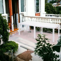 Progarden Tavolo Rettangolare Allungabile Queen 220x90x72 cm, in Polipropilene Bianco, per 12 Persone, Linea Rattan, Resistente agli UV, Facile da Pulire Montare, Arredo Interno Esterno - immagine 3