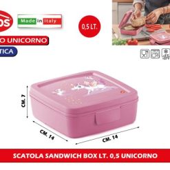 Scatola Sandwich Box Lt.0,5 Unicorno