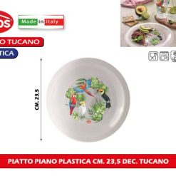 Piatto Piano Plastica Cm.23,5 Dec.Tucano