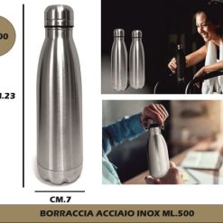 Borraccia Acciaio Inox Ml.500