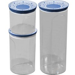 SET 3 PZ BARATTOLO TONDO TOSCA LT. 0,7+1,2+2,2 BIANCO BLU