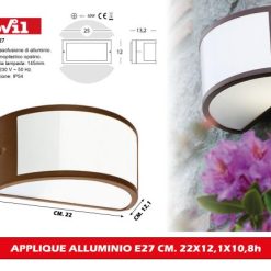Applique Alluminio E27 Cm.22X12,1X10,8H