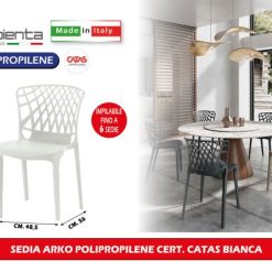 Sedia Arko Polipropilene Cert. Catas Bianca