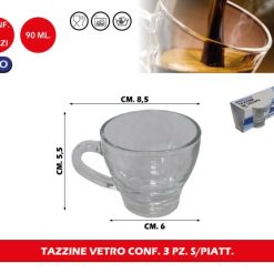 Tazzine Vetro Conf. 3 Pz. S/Piatt.