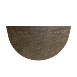 Sicignano | Zerbino Cipro 40x60 cm Moderno in Gomma Mezzaluna, Fronte Poliestere, Antiscivolo, Tappeto Retrò Ingresso Casa ASciugapassi, Facile da Pulire (Beige)