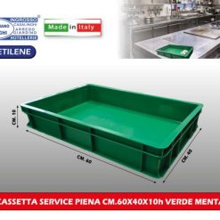 Cassetta Service Piena 60x40x10h Verde Menta - Resistente e Versatile per Organizzazione