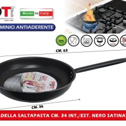 Padella Saltapasta Cm.34 Int./Est. Nero Satinato