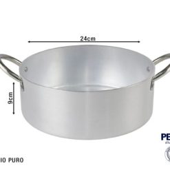 Casseruola Professionale Cm.24 Mezzo Fondo Maniglie Inox